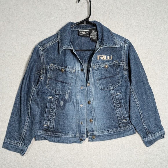 Rocawear Jackets & Blazers - Rocawear Y2K Denim Jacket Womens Small Distressed Trucker Cropped Hip Hop